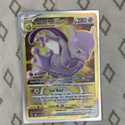 Pokemon Mewtwo VSTAR Secret Rare 086/078 Pokemon GO Holo 280 HP Psychic - Image 1
