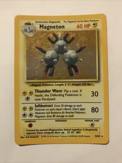 Pokemon TCG Magneton Base Set 9/102 Holo 1999 Wizards Vintage - Image 1