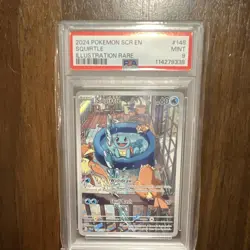 Pokemon Squirtle 148/142 Sv07: Stellar Crown Illustration Rare Holo PSA 9 60 HP - Image 1