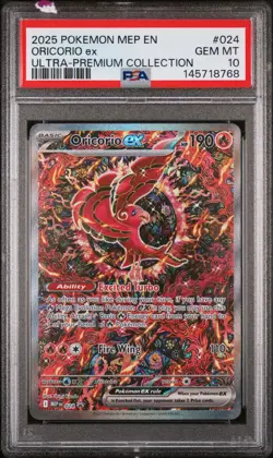 2025 Pokemon Mep En-Me Black Star Promo #024 Oricorio Ex Ultra-Premium PSA 10 - Image 1