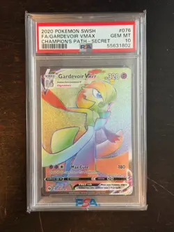 Pokemon Champion's Path Gardevoir VMAX Full Art Rainbow 076/073 PSA 10 GEM MT - Image 1