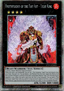 Yugioh Brotherhood of the Fire Fist - Tiger King CT11-EN001 Limited Ed Secret NM - Image 1