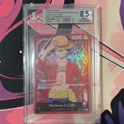 Monkey.D.Luffy Super Pre-Release Starter Deck Foil ST01-001 BGS Beckett 8.5 2022 - Image 1
