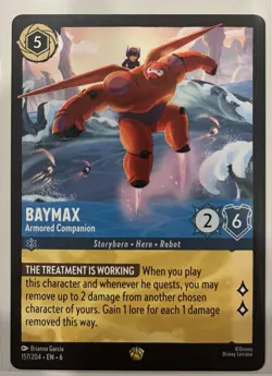 Disney Lorcana Azurite Sea Armored Companion Baymax 157/204 - Image 1