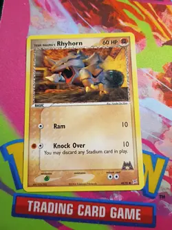 Pokemon TCG Team Magma's Rhyhorn Team Magma Vs Team Aqua 68/95 Common Card LP - Image 1
