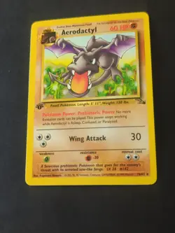 Pokemon TCG Aerodactyl Fossil Card 16/62 1st Edition Regular Non-Holo - Image 3