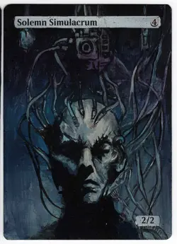 Solemn Simulacrum Altered Art Mtg Hand Painted Card Commander - Image 1