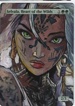 Selvala, Heart of the Wilds Altered Art Mtg Hand Painted Card Commander - Image 1