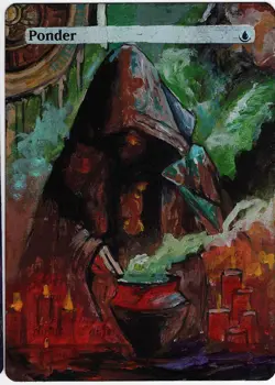 Ponder Altered Art Mtg Hand Painted Card Commander - Image 1