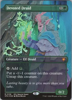 MTG (FOIL) Devoted Druid (Borderless) M Special Guests 138 NM - Image 1