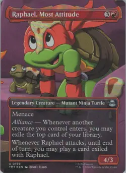 Foil Raphael, Most Attitude (Borderless) U Teenage Mutant Ninja Turtles 199 NM - Image 1