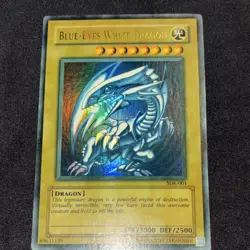 Yu-Gi-Oh! Konami Blue-Eyes White Dragon Holo SDK-001 Fade/Glossy Rare MP - Image 1