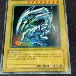 Yu-Gi-Oh! Konami Blue-Eyes White Dragon Holo SDK-001 Fade/Glossy Rare MP - Image 3