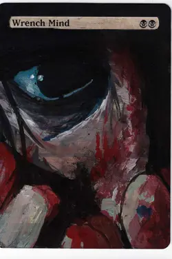 Wrench Mind Altered Art Mtg Hand Painted Card Commander - Image 1