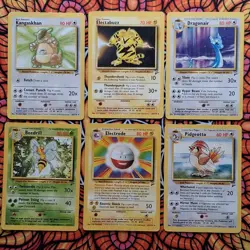 6 Rare 2000 Base Set 2 Pokemon TCG Cards Kangaskan Electabuzz Dragonair Beedrill - Image 1