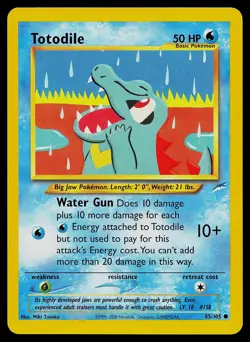 Pokemon Card Neo Destiny Totodile 85/105 Common - Image 1