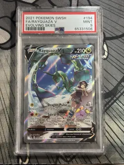 Rayquaza V PSA 9 Alternate Art SWSH Evolving Skies 194/203 Alt Pokemon Card - Image 1