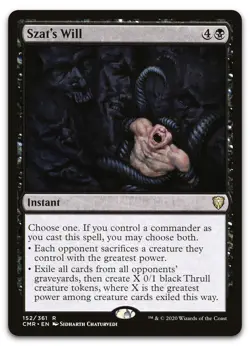 Szat's Will #152 (NM) Commander Legends CMR Magic MTG - Image 1