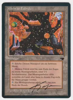 Signed German Mishra's Factory HP Renaissance Artist Kaja Foglio 1995 MTG Magic! - Image 1