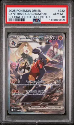 2025 POKEMON DRI SPECIAL ILLUSTRATION RARE #232 CYNTHIA'S GARCHOMP EX PSA 10 - Image 1