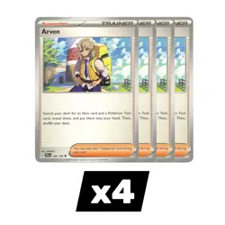 4x Arven 166/198 186/197 - Scarlet & Violet Base Pokemon TCG - Trainer Playset - Image 1