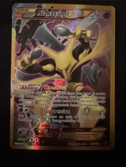 2016 POKEMON XY FATES COLLIDE SECRET #125 FULL ART/ALAKAZAM EX MISCUT/ ERROR - Image 2