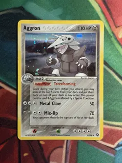 Aggron 1/108 Holo Rare 2007 Ex Power Keepers Pokemon Reverse Holo HP - Image 2