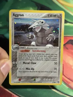 Aggron 1/108 Holo Rare 2007 Ex Power Keepers Pokemon Reverse Holo HP - Image 3