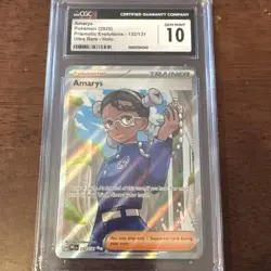Pokemon TCG Prismatic Evolutions Amarys Ultra Rare 132/131 CGC Gem Mint 10 - Image 1