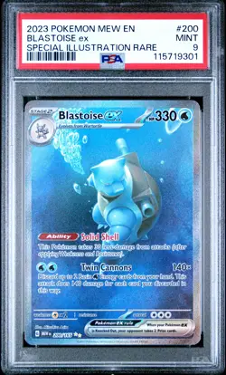 2023 Pokemon Mew En-151 #200 Blastoise Ex Special Illustration Rare PSA 9 - Image 1