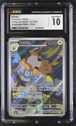 2023 Raichu Pokemon Paldea Evolved Illustration Rare Holo #211/193 CGC 10 - Image 1
