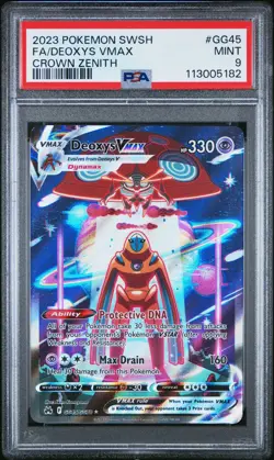 2023 POKEMON SWORD & SHIELD CROWN ZENITH #GG45 FULL ART/DEOXYS VMAX PSA 9 - Image 1