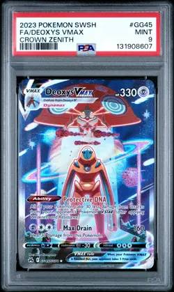 2023 POKEMON SWORD & SHIELD CROWN ZENITH #GG45 FULL ART/DEOXYS VMAX PSA 9 - Image 1
