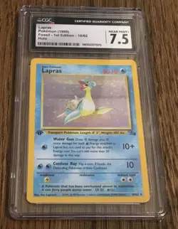 LAPRAS 1999 Pokemon Fossil 1st Edition Holo 10/62 CGC 7.5 Near Mint+NewlyGraded - Image 1