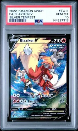 PSA 10 Blaziken V TG14/TG30 Pokemon Silver Tempest Trainer Gallery - Image 1