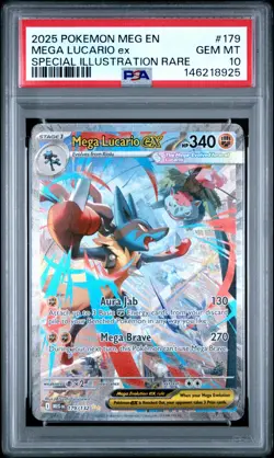 Pokemon TCG Mega Lucario ex SIR 179/132 Mega Evolution - PSA 10 Gem Mint - Image 1