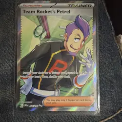 Pokemon Team Rocket's Petrel Trainer Supporter Ultra Rare Holo 226/182 English - Image 1