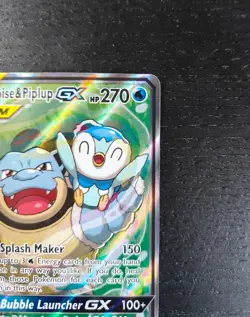 Blastoise & Piplup GX Pokemon 215/236 Alternate Full Art Holo Ultra Rare LP - Image 4