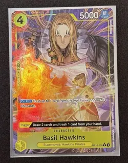 One Piece Basil Hawkins OP10-109 Parallel PRB02 English Holo Foil Alt Art NM - Image 1