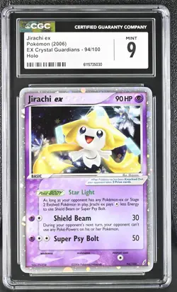 CGC 9 MINT Jirachi ex 2006 EX Crystal Guardians 94/100 Holo Pokemon Card - Image 1