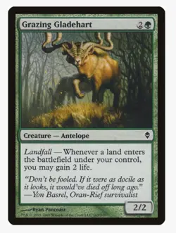 Grazing Gladehart | Zendikar ZEN | Antelope | Landfall | MTG Magic Card | LP - Image 1