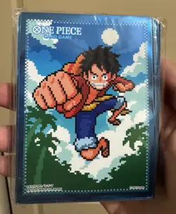 One Piece Card Game Official Sleeves | Monkey.D.Luffy | 8-Bit | 70 Sleeves | New - Image 1