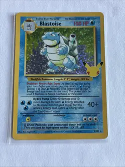 Pokemon TCG Blastoise Holo Card 25th Anniversary Celebration 2/102 - Image 1