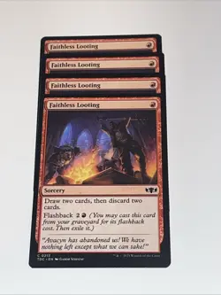 X4 Faithless Looting #213 MTG Tarkir Dragonstorm TDC NM X4 - Image 1