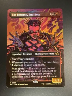 Far fortune, End Boss (Borderless) Aetherdrift Foil Magic The Gathering MTG - Image 1