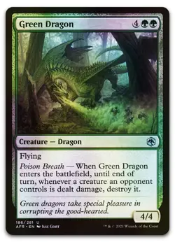 Green Dragon #186 (Foil) (NM) Forgotten Realms AFR Magic MTG - Image 1