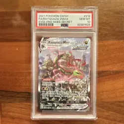 Pokemon Rayquaza VMAX 218/203 Evolving Skies Secret Rare Holo PSA 10 - Image 1