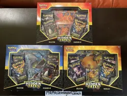 Set of 3 Pokemon Hidden Fates Collection Charizard Raichu Gyarados GX SEALED Box - Image 1