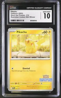 Pokemon Pikachu #214 Illustration Contest Winner BSP 2024 - CGC 10 Gem Mint 3292 - Image 1