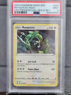 PSA 9 MINT Rayquaza Holo Black Star Promo SWSH029 2020 Pokemon SWSH DUAL SWIRL - Image 1
